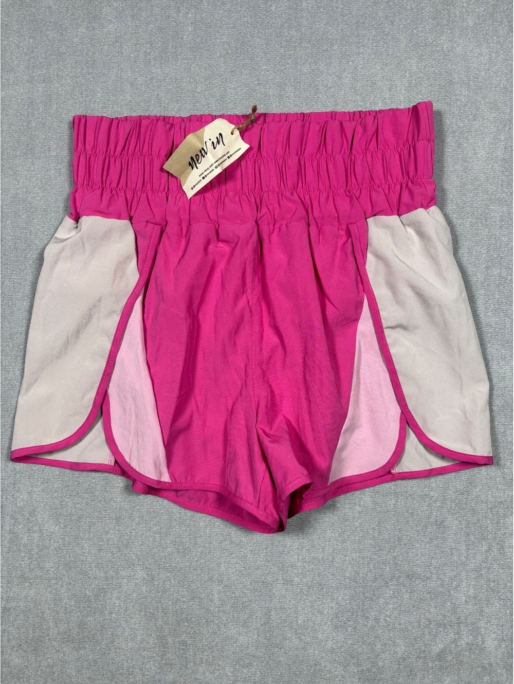 NWT New In Colorblock Athletic Pink Shorts Size Large